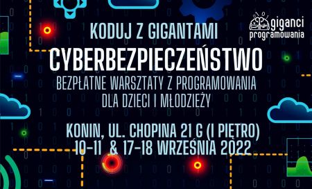 plakat wydarzenia Koduj z Gigantami: Cyberbezpieczeństwo