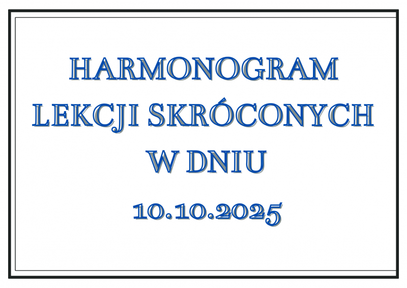 Harmonogram lekcji skróconych