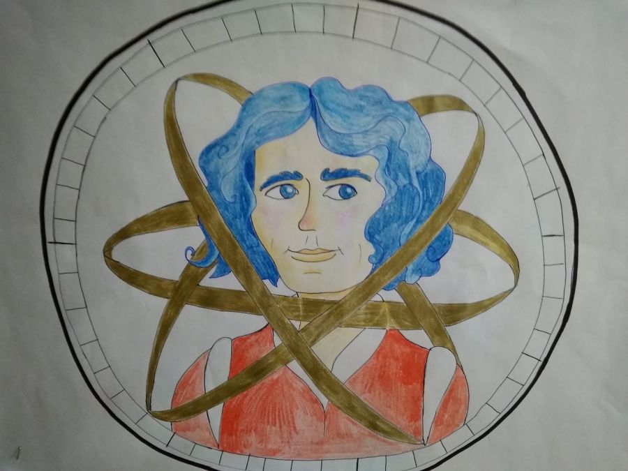 Praca plastyczna przedstawiająca Mikołaja Kopernika